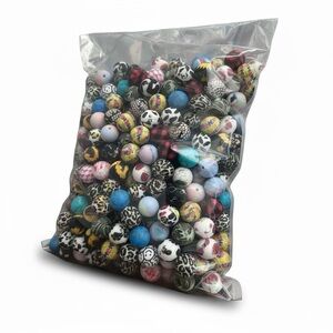 500 Mixed Printed 15mm Silicone Beads